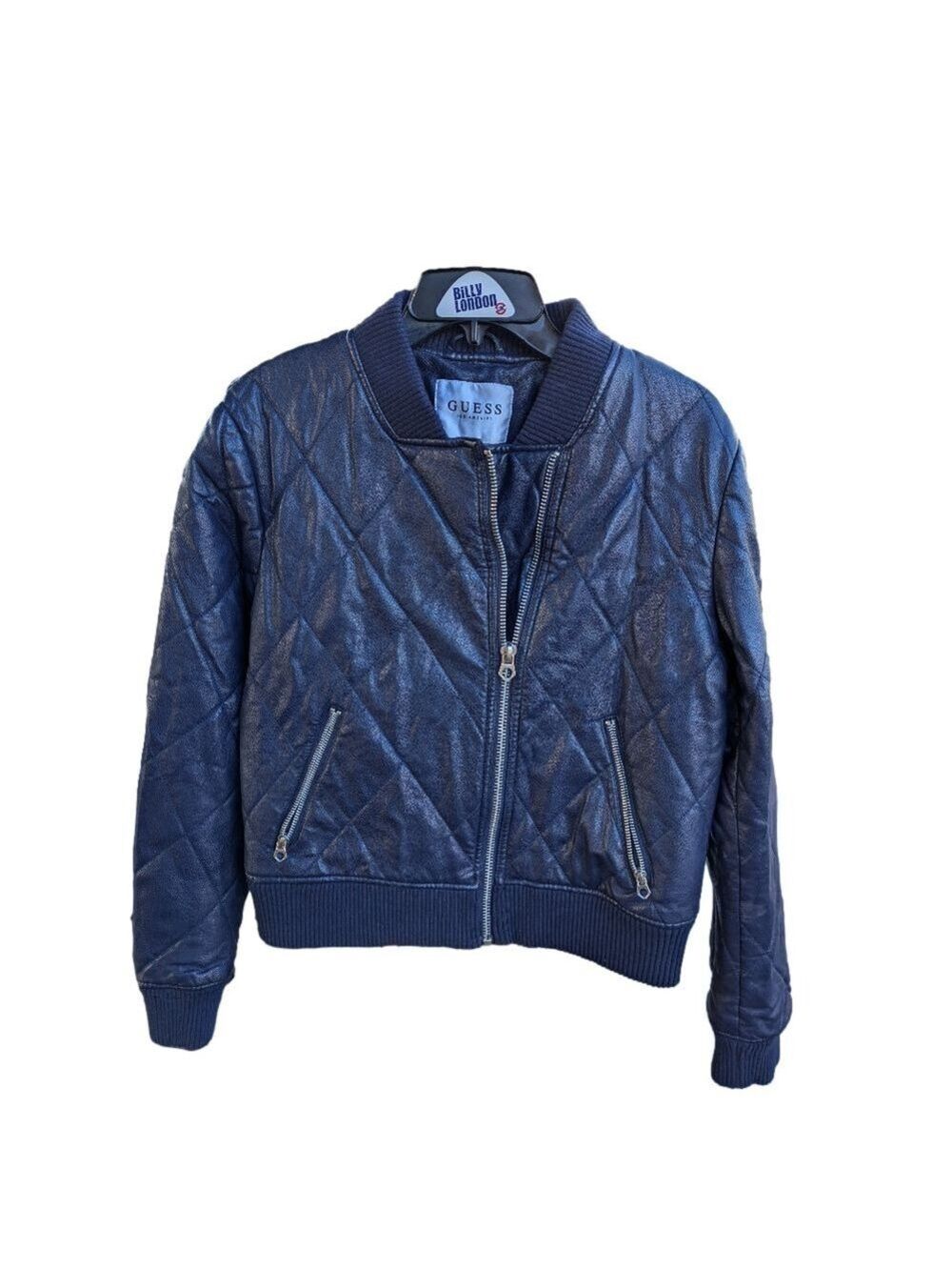 Guess leather ‎ jacket, dark blue color. MEDIUM